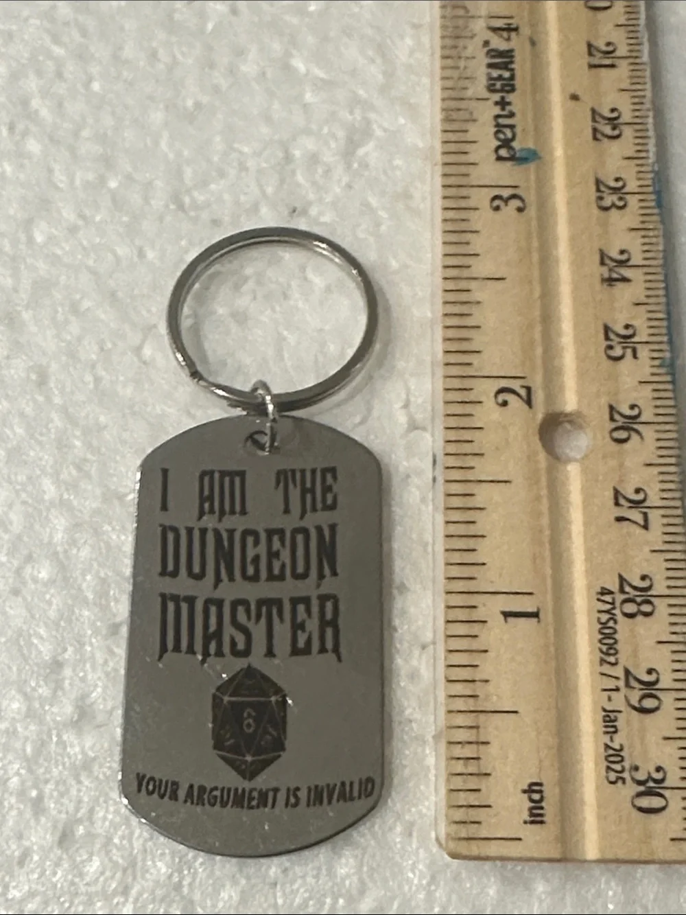 I Am The Dungeon Master Silver Keychain